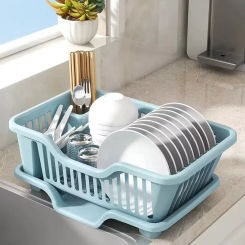 Multi-Functional Plastic Storage Rack Dish Plate Bowl Drying Rack With Drainer Storage Holder Home Kitchen Accessories Gadgets