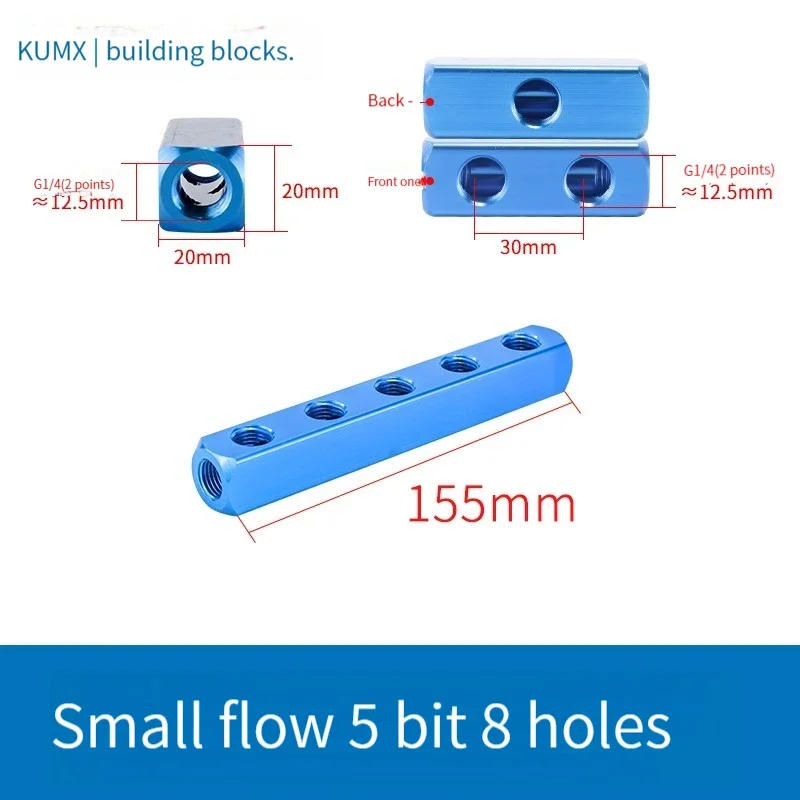 Description Picture 2 of item1/4 PT Thread Versatile Pneumatic Manifold Splitter with Quick Connectors and Multiple Ports for Efficient Air Distribution