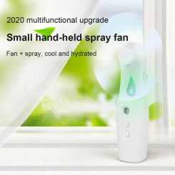 2 In 1 Portable Fan Humidifier USB Rechargeable Handheld Fan Water Spray Mist Fan Face Steamer Air Conditioner Cooling Fan