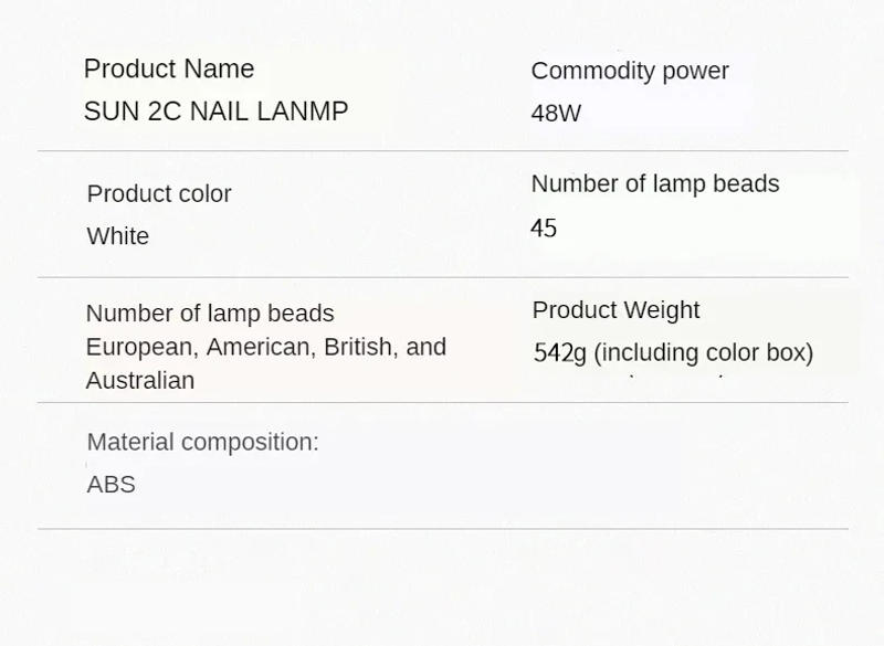 Description Picture 6 of itemSun2C UV Nail Lamp 48W Gel Polish Dryer Pedicure Light Manicure Lamp Nail Art Gel Dryer Machine Nail LED Lamp Not Black Handed