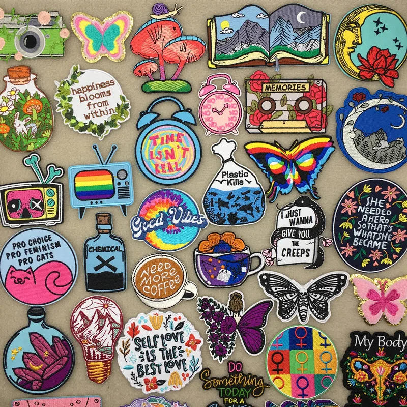 Description Picture 2 of itemEmbroidered Patches DIY Cartoon Embroidery Patch On Clothes Scenery Patch Iron On Patches For Clothing Sewing Ironing Stickers