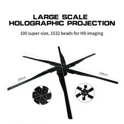 100cm 3D Projector Wifi Commercial 1532LED Illuminated Sign Advertisement Play Halloween Christmas Holiday Holographic Lights