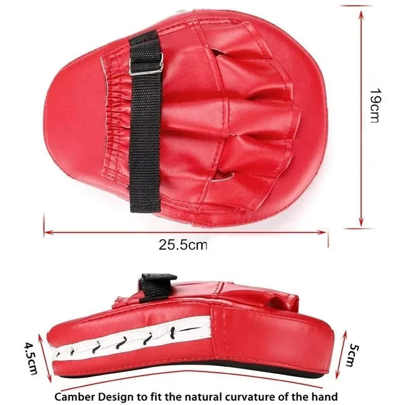 Description Picture 3 of item2Pcs Boxing Curved Hand Target Boxing Pad Gloves Gym Training Kickboxing Exercise PU Leather Punching Bag Muay Thai Taekwondo