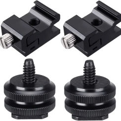 1/4" Hot Shoe Adapter Mount Camera Shoe Mount Screw Flash Cold Shoe Mount to Tripod Screw Adapter DSLR Camera Rig