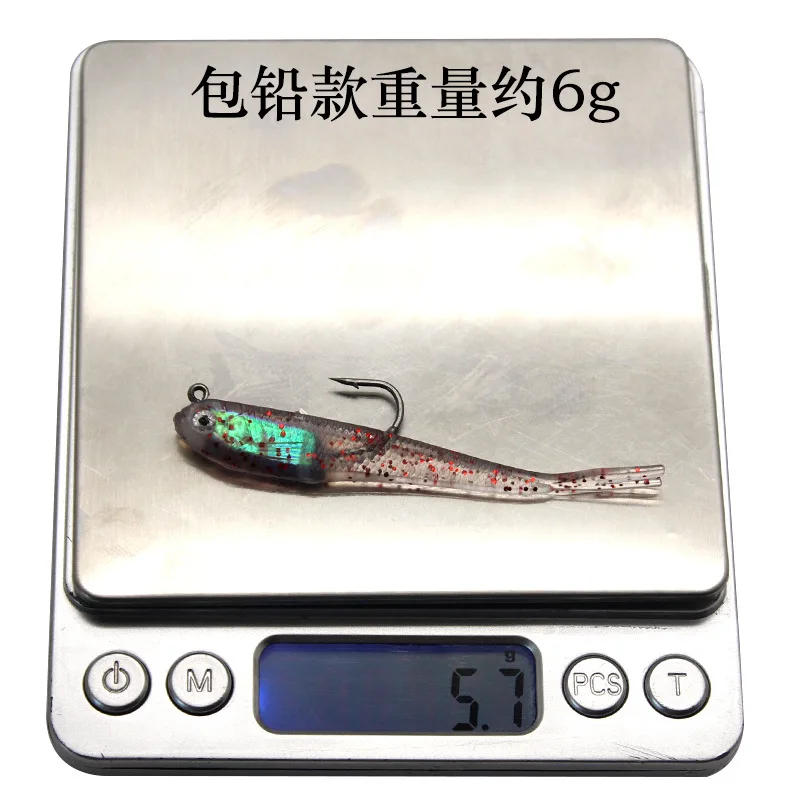 Description Picture 4 of item6pcs Silicone Soft Bait 75mm/6g Swim Tail Jigging Wobblers Fishing Lure Artificial Spoon Rubber Baits Sea Bass Pike Tackle