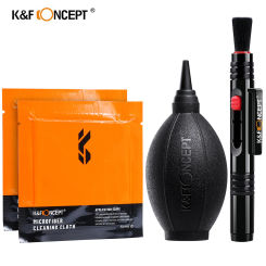 K&F CONCEPT Camera Cleaning Kits Air Blowing+Lens Cleaning Pen+2PCS Cleaning Cloth for Camera Lenses&Filters Sensor Screen LCD
