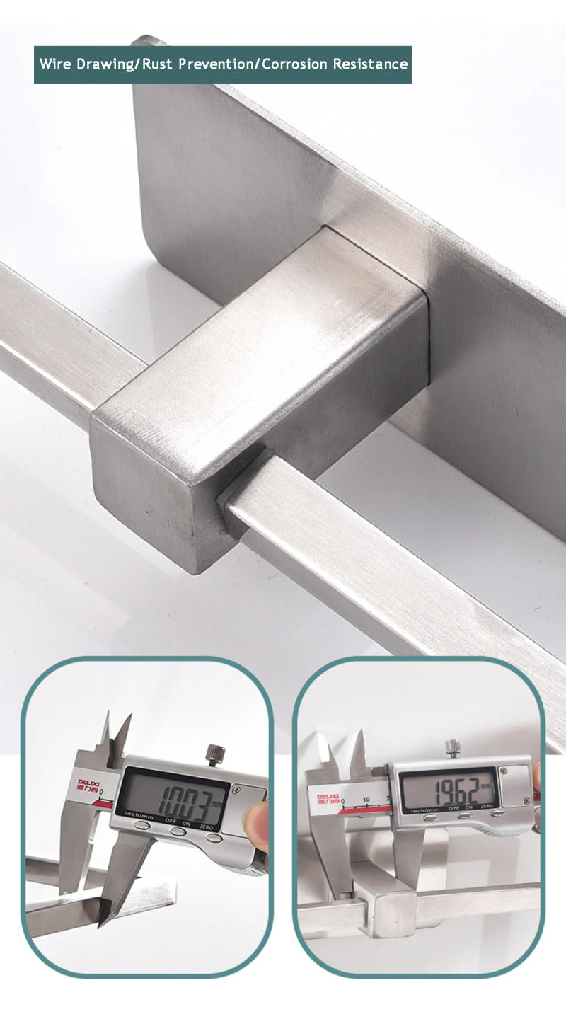 Description Picture 6 of itemStainless Steel Square Towel Holder Self Adhesive Towel Rack 180 Rotatable Towel Hanger For Bathroom Kitchen Storage Accessories