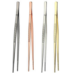 Stainless Steel Kitchen Seafood & bar Tweezer Food Tongs Tool Garnish Tongs Bar Accessories Copper/Gold Plated