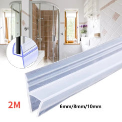 1Pcs 2M Glass Door Silicone Seal Strip Balcony Door Window Bath Door Shower Screen Enclosure Seal Strip