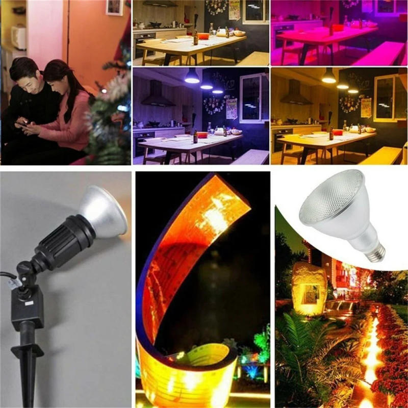 Description Picture 3 of itemMulticolor LED PAR Lamp 15/25W PAR38 PAR30 COD PAR Light Dimmable RGB E27 85-265V LED Spotlight Bulb Flood Lamp Remote Control