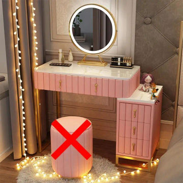 Small Vanity Table Dressing Table Luxury Vanity Desk Light Mirror Nordic Comfortable Dressers Bedroom Dresser Storage Cabinet