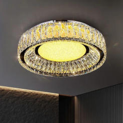 Crystal light luxury simple double-layer room ceiling light, high-end household internet famous bedroom new lighting fixtures