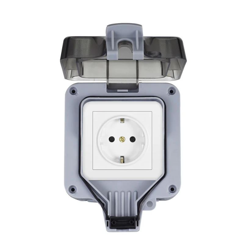 Description Picture 2 of itemVISWE Waterproof outdoor plug Rainproof Weaterproof IP66 Box 86*86mm EU Electrical sockets Garden and Courtyard