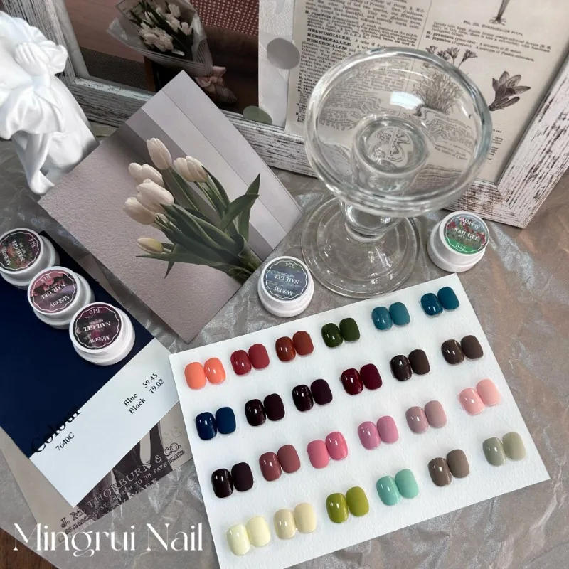 Description Picture 2 of itemNail Oil Glue Plant Guide Series Color Glue 2024 New Color Painting Phototherapy Glue Solid Color Cans