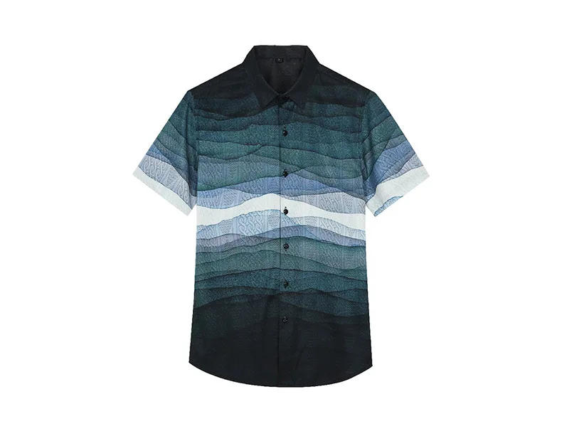 Description Picture 5 of itemFashion Digital Printing Shirt Men's 2024 Summer Short Sleeve Loose Casual Oversized Shirts Social Party Blouse Men Clothing