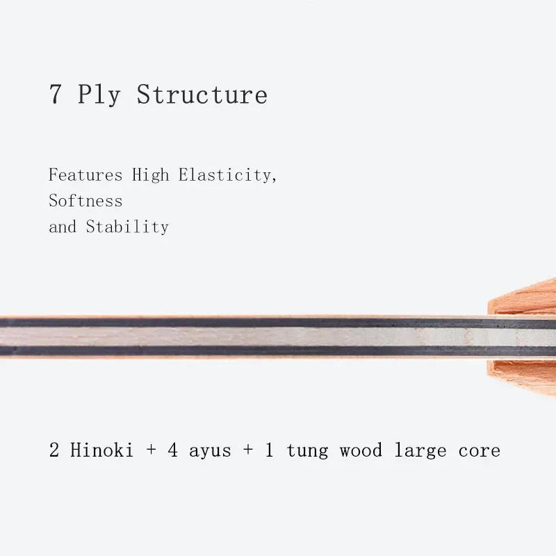 Description Picture 4 of item1PC Blutenkirsche Professional Table Tennis Blade Japanese Hinoki Surface Table Tennis Rackets Ping Pong Paddle Easy Control