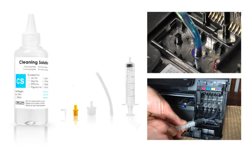 Description Picture 2 of item100ML Cleaning Liquid Kit For Epson HP Canon Brother Inkjet Printer Cleaning Solution For Dye Pigment Sublimation Ink