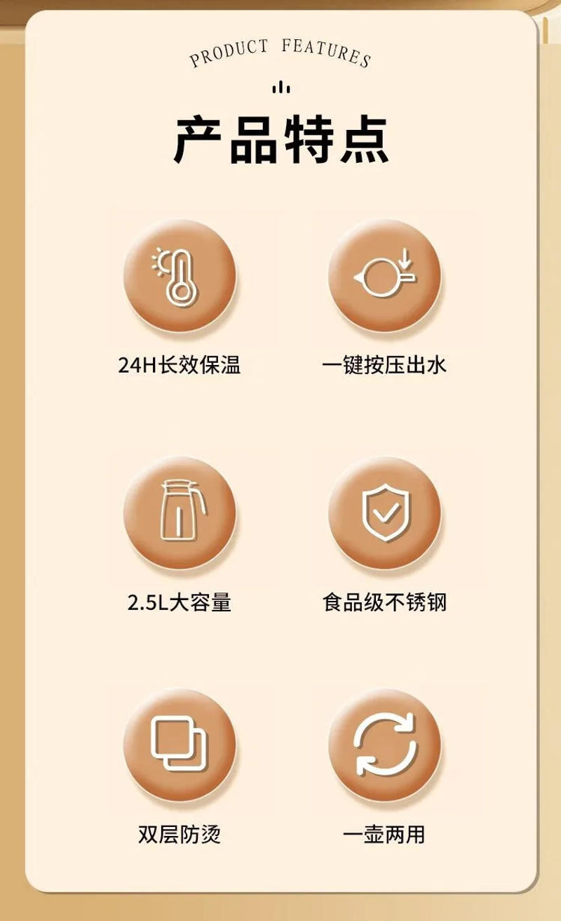 Description Picture 3 of itemWanlida 220V Insulated Electric Kettle 2.5L Household Double-Layer Anti-Scalding Stainless Steel Electric Water Kettle 전기주전자