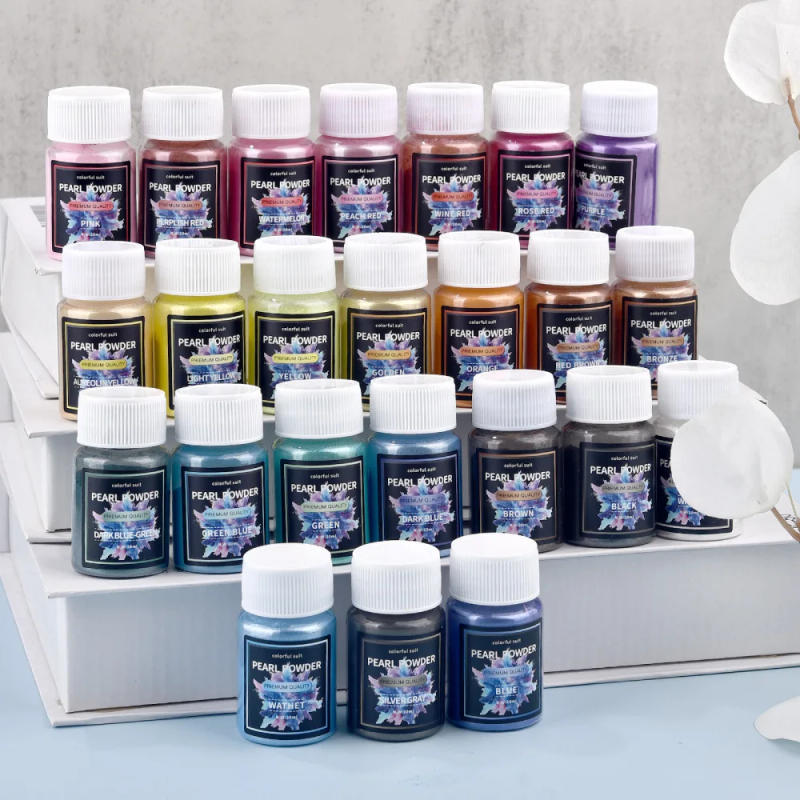 Description Picture 2 of item20ml Natural Mineral Mica Powder Epoxy Resin Dye Pearl Powder Resin Pigment For Nail Art DIY Handmade Soap Coloring Powder