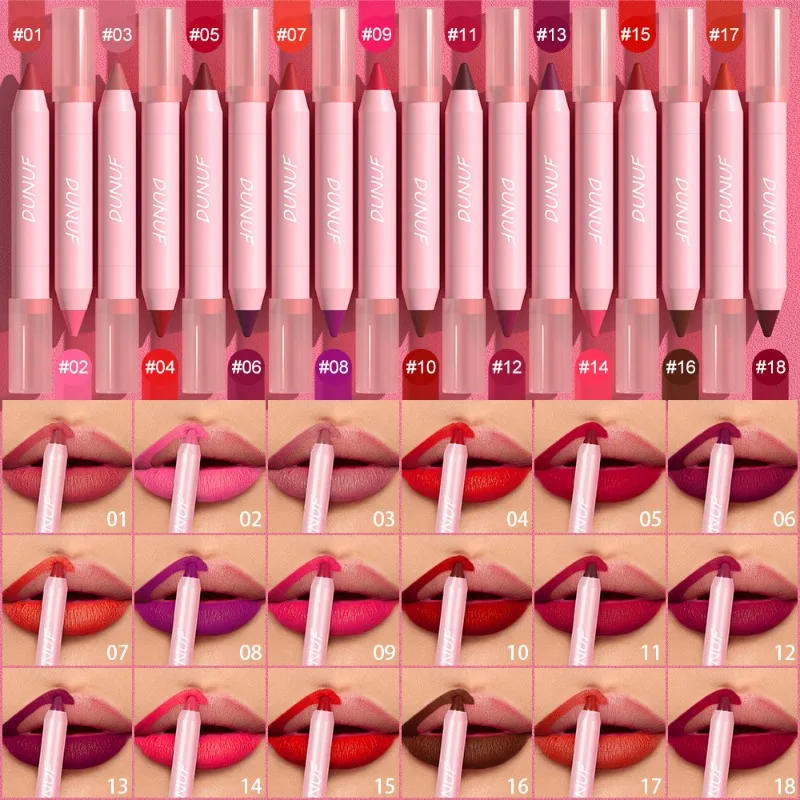 Description Picture 2 of itemLipstick Pencil Make Up Waterproof Sexy Red Contour Tint Lipstick Lasting Non-stick Cup Silky Matte Finish Lip Liner Pen Makeup