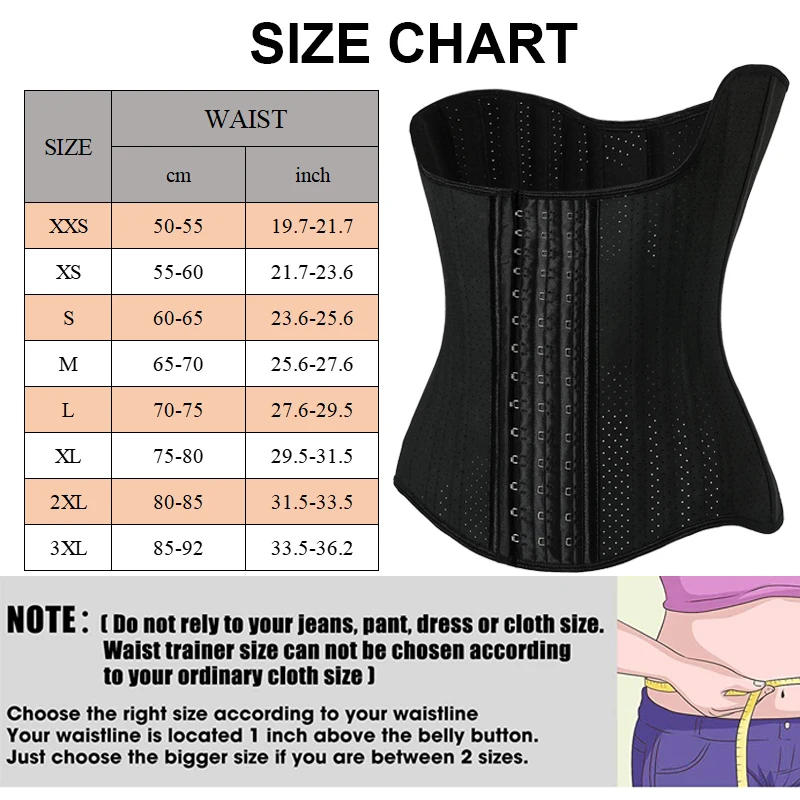 Description Picture 2 of itemFajas Colombians Latex Waist Trainer Corset Slimming Waist Cincher 25 Steel Bone Body Shapewear Women Flat Belly Slimming Sheath