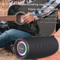 ZEALOT-S56 Bluetooth Speaker 40W Output Powerful Bass IPX6 Waterproof RGB Light Portable Wireless Speaker for Outdoor Use
