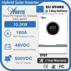 Anern 10.2KW 6.2KW 4.2KW Hybrid Solar Inverter 48V Build-in MPPT 160A 140A Charger Controller Solar Panel Dual PV Input 10200W