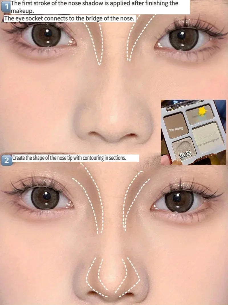 Description Picture 4 of itemTATIBEAUTY 4-Color Contour Palette Multi-Use Matte Brightener Shimmer Highlight for Eye Shadow And Contouring