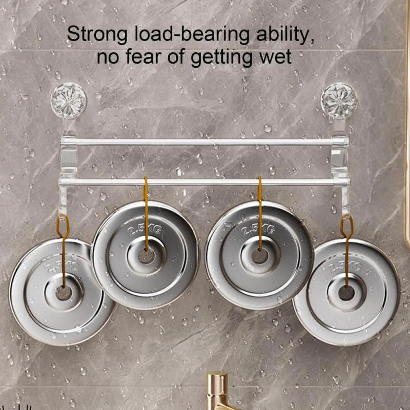 Description Picture 3 of itemDual-layer Suction Cup Towel Rack Stainless Steel Bath Towel Holder Shower Door Towel Bar Rack Stainless Steel Bath Towel Holder