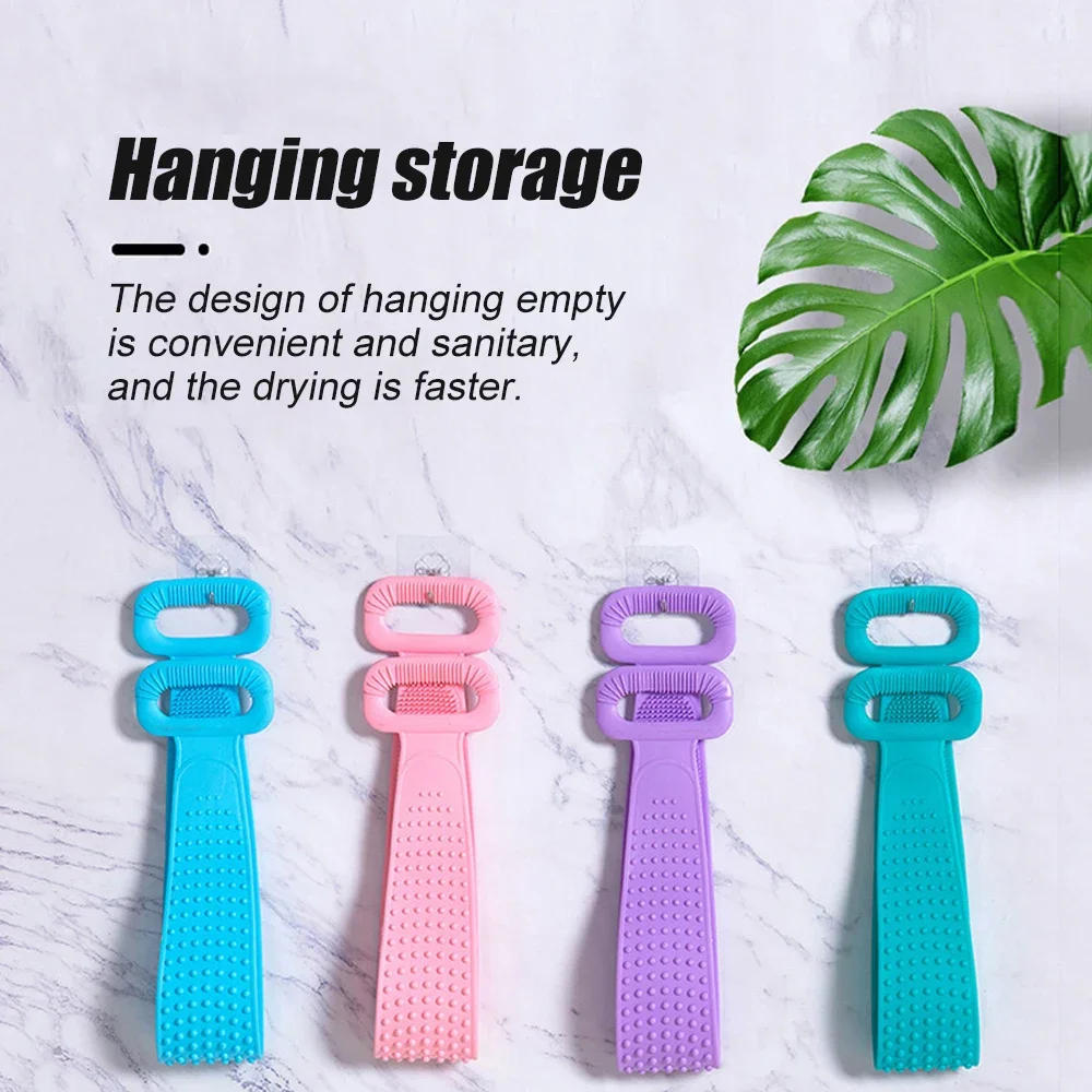 Description Picture 3 of itemBody Silicone Brush Scrub Body Exfoliating Sponge Brush Bathroom Shower Back Brush Bath Scrub Clean Tool Stain Removal Bath Belt