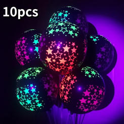 10Pcs 12Inch Fluorescent Balloons Neon Glow Latex Balloons Wedding Birthday Party Decor Glow Baloon Baby Shower Kids Gifts