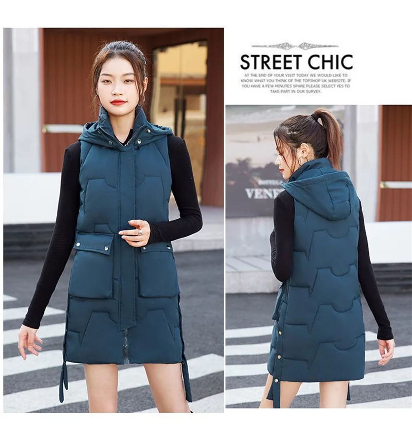 Description Picture 6 of itemWoman Vest Autumn Winter Warm Down Cotton Vests Female Thick Hooded Waistcoat Women's Sleeveless Jacket Vest Coat Chaleco Mujer