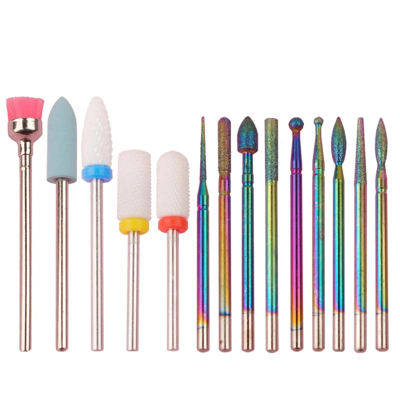 Description Picture 4 of item13 Pcs/box Professional Ceramic Nail Drill Bit Set Electric Manicure Nail File Bit For Acrylic Gel Nails And Cuticles
