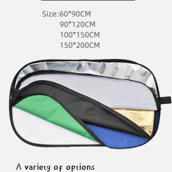 RF02 24"Reflector 5in1 60X90CM 90X120CM 2in1 Silver White Gold Portable Collapsible Soft Light Round Photography for Studio 7in1