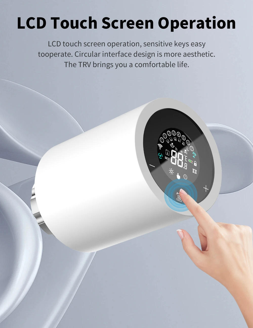 Description Picture 5 of itemSmart Life ZigBee TRV Thermostat Temperature Controller Radiator Valve Actuator Automatic Programmable LCD for Alexa Google Home