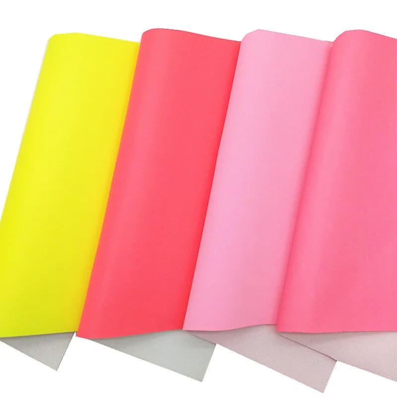 Description Picture 4 of itemNeon Colors Synthetic Leather Fabric Sheets Summer Faux Fabric Vinyl with Soft Felt Backing Glitter For Bows DIY 21x29CM Q1226