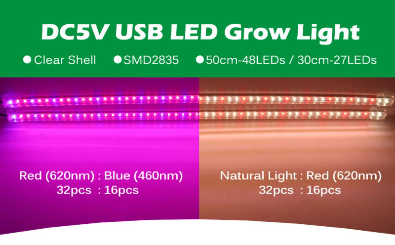 Description Picture 2 of itemGrow Light Bar LED Phytolamp DC5V SMD2835 Plant lights USB for Hydroponics Growing System Lamp for Seeding Greenhouse Tent
