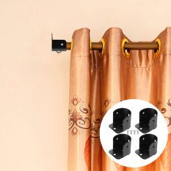 4 Pcs Flange Code Shower Curtain Rod Bracket Closet Socket Holder Drapes Wrought Iron Holders Support