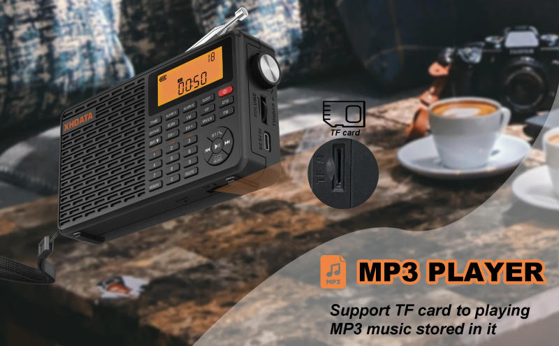 Description Picture 5 of itemXHDATA D-109 Stereo Digital Portable Radio AM SW MW FM Radio Bluetooth Compatible Multifunctional Radio Support TF Card Player