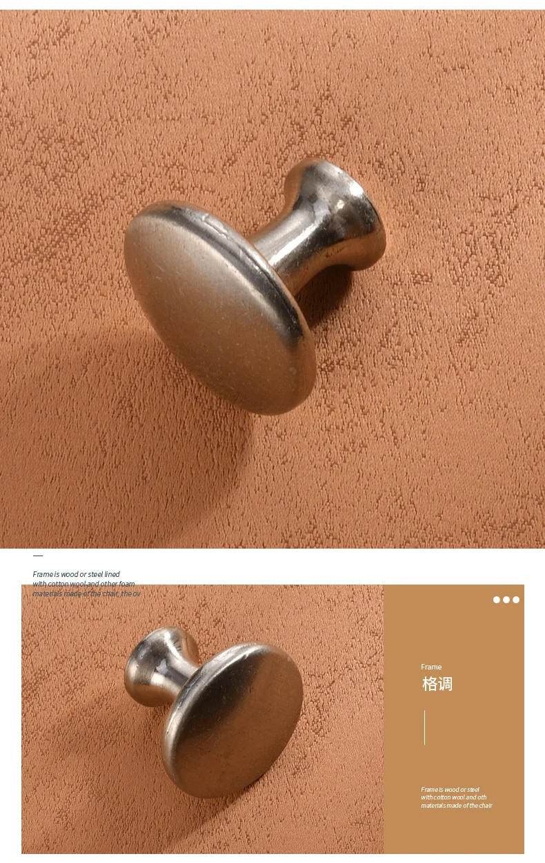 Description Picture 5 of itemModern simple sand wood nickel single hole handle cabinet drawer wardrobe door handle furniture hardware