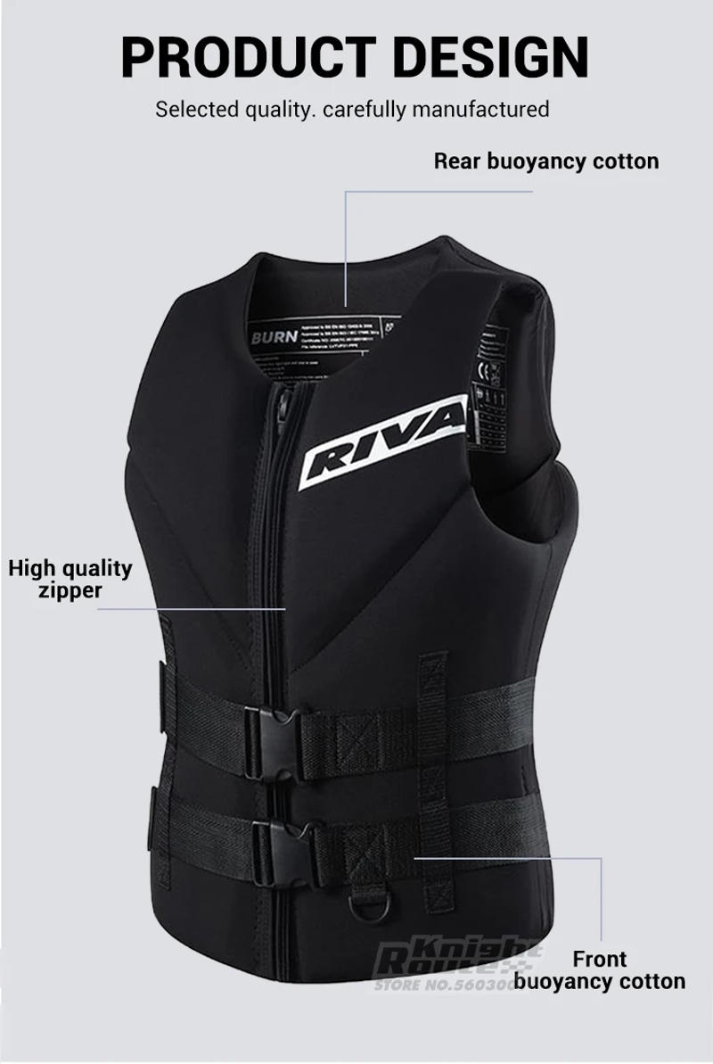 Description Picture 5 of itemLife Vest Adults Surf life Vest Kayak Wakeboard Motorboats Raft Rescue Boat Water Sports Swimming Drifting Rescue Life Jacket