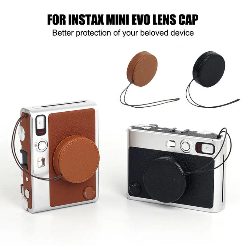 Description Picture 4 of itemPU Leather Lens Cap For Instax Mini EVO Anti-lost Dustproof Protective Cap Plush Lining Waterproof For Fujifilm Instax Mini EVO