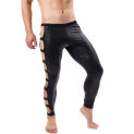 Sexy Mens Trousers Side Straps PU Leather Latex Tight Long Pants Singlets Faux Leather Fitness Clubwear Gay Wetlook Jogger Pants