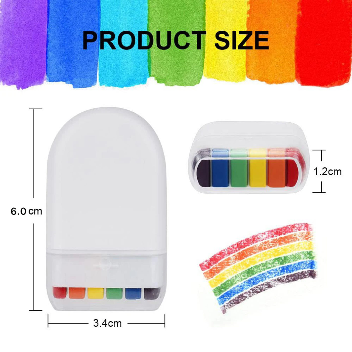 Description Picture 4 of item6 Color Body Art Rainbow Face Paint Pride Flag Color Face Paint Fan brush Fun Face Body Painting Supplies