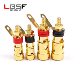 2pcs/1pairs Gold-plated push-type small spring terminal speaker amplifier Spring self-locking socket Push-type terminal