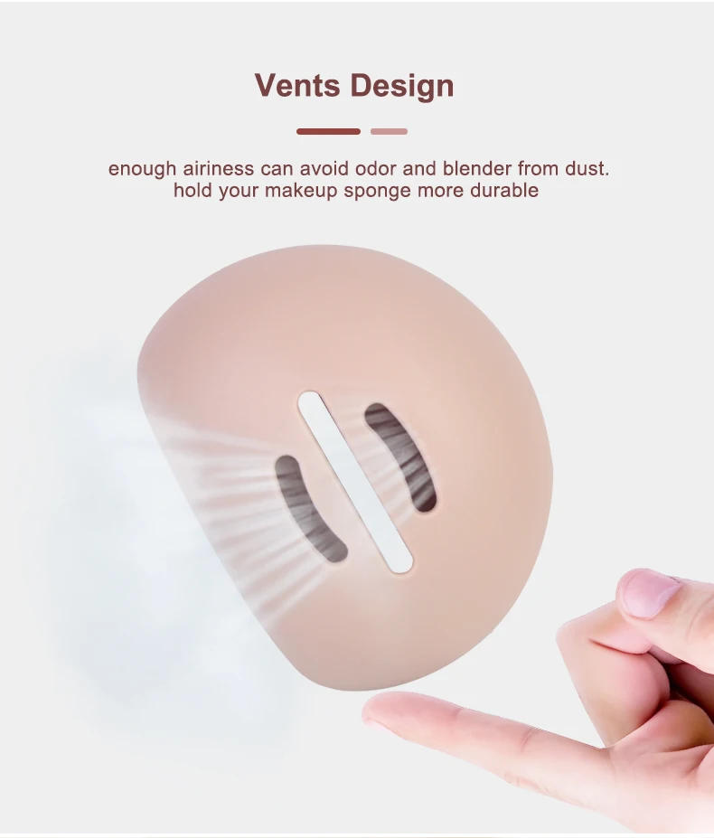 Description Picture 5 of item1Pcs Makeup Sponge Holder Eco-Friendly Silicone Multi-hole Beauty Egg Storage Case Travel Protable Cosmetic Puff Holder Box