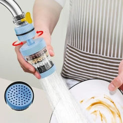 6-layers Water Filter Tap Purifier 360° Rotation Universal Faucet Aerator Splash Nozzle Mixer Bubbler Kitchen Bathroom Faucet