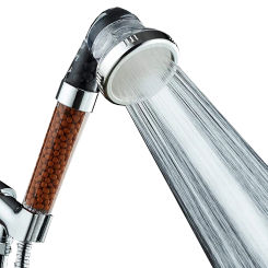 Anion Shower Head High Pressure Rainfall Water Saving 3 Functions Handheld Mineral Stones Filter Water Bathroom Shower Head