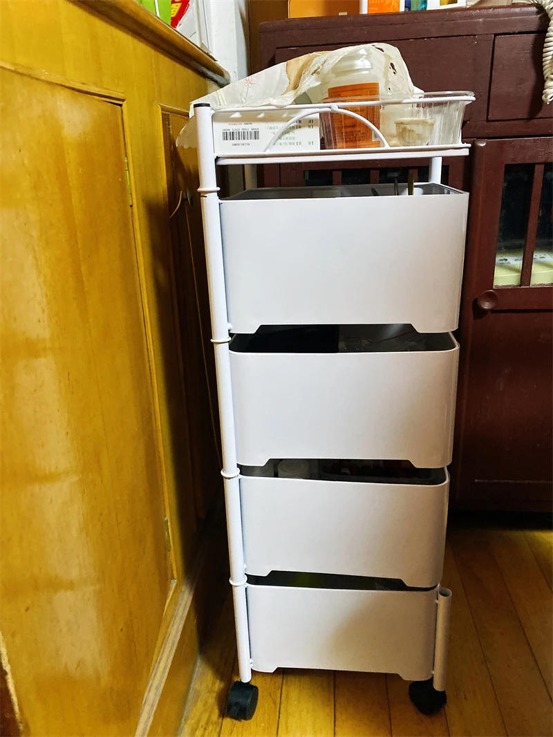 Description Picture 3 of itemBathroom Multi-layer Salon Trolley Living Room Rotating Cart Beauty Salon Hairdressing Trolleys Multi-functional Storage Shelf