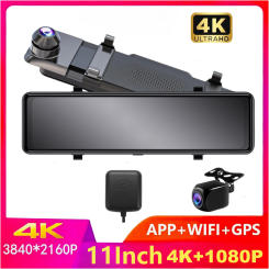 11 Inch 4K 3840*2160P  Car DVR Dash Cam WIFI GPS Sony IMX415 Rear View Mirror 1080P Car Camera Video Recorder Park Monitor